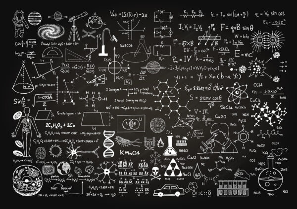 Tablă cu simboluri și formule matematice Tablă cu simboluri și formule matematice