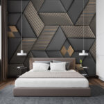 Fototapet Eleganță geometrică în gri și alamă