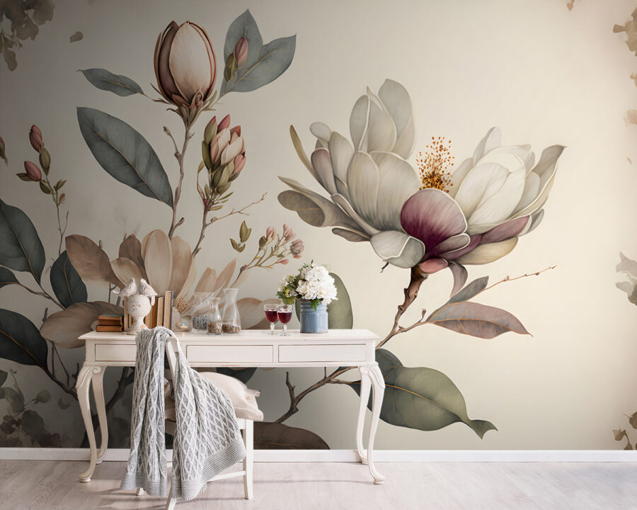 Magnolia elegantă înflorește în nuanțe delicate