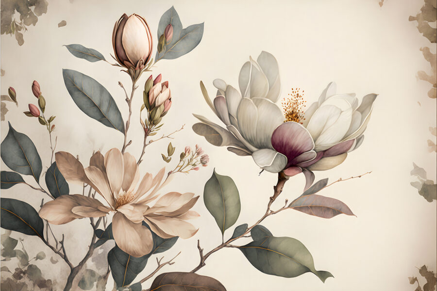 Magnolia elegantă înflorește în nuanțe delicate