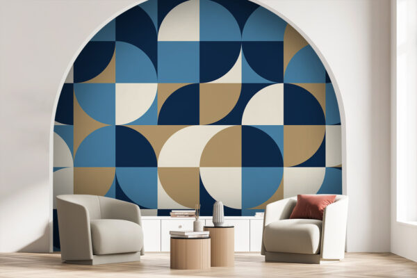 Model geometric albastru și alb Model geometric albastru și alb