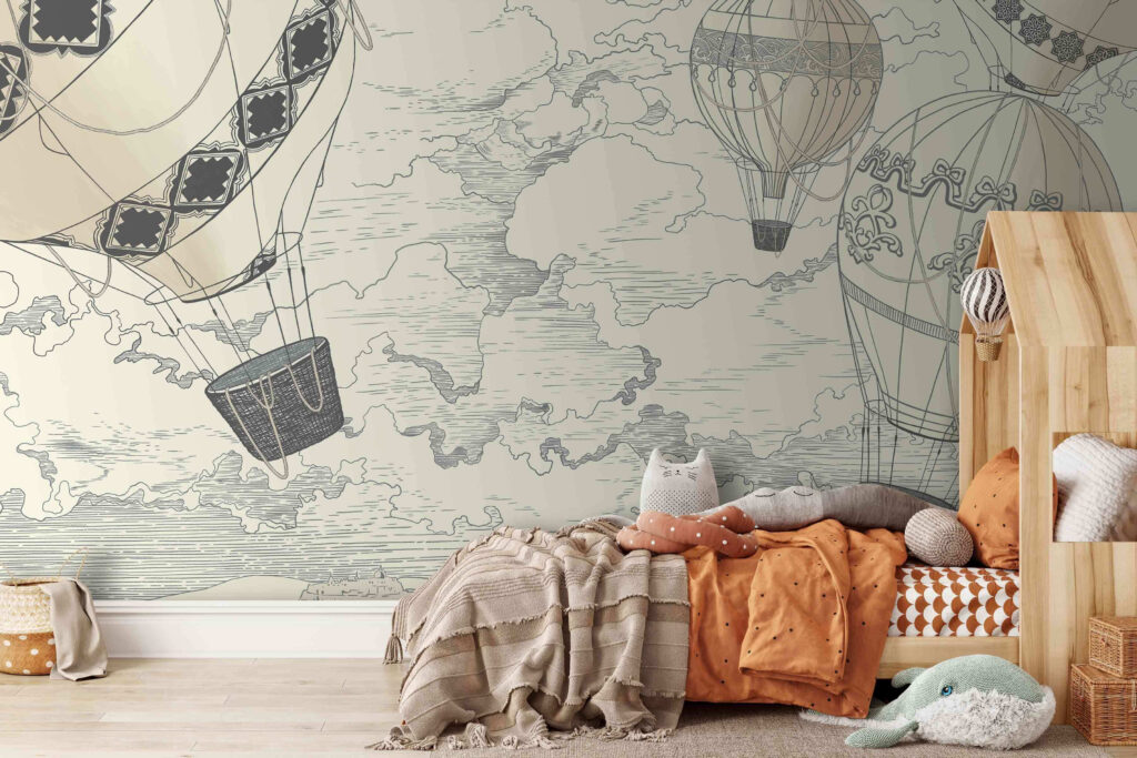 Group of hot air balloons in the sky