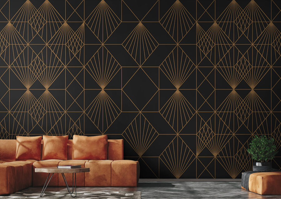 Design elegant cu model geometric metalic Design elegant cu model geometric metalic