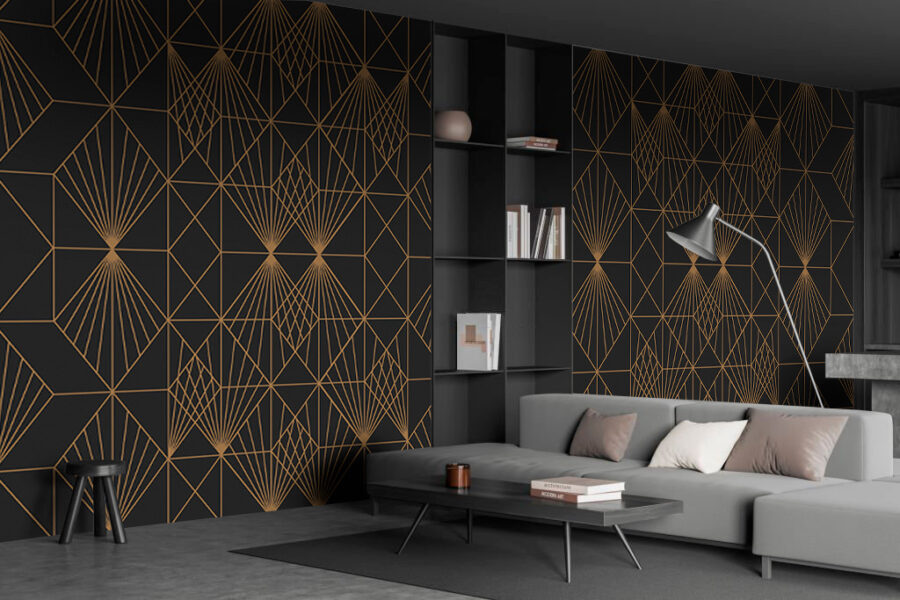 Design elegant cu model geometric metalic Design elegant cu model geometric metalic