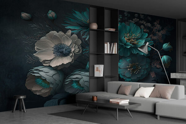 Aranjament floral elegant în tonuri reci. Aranjament floral elegant în tonuri reci.