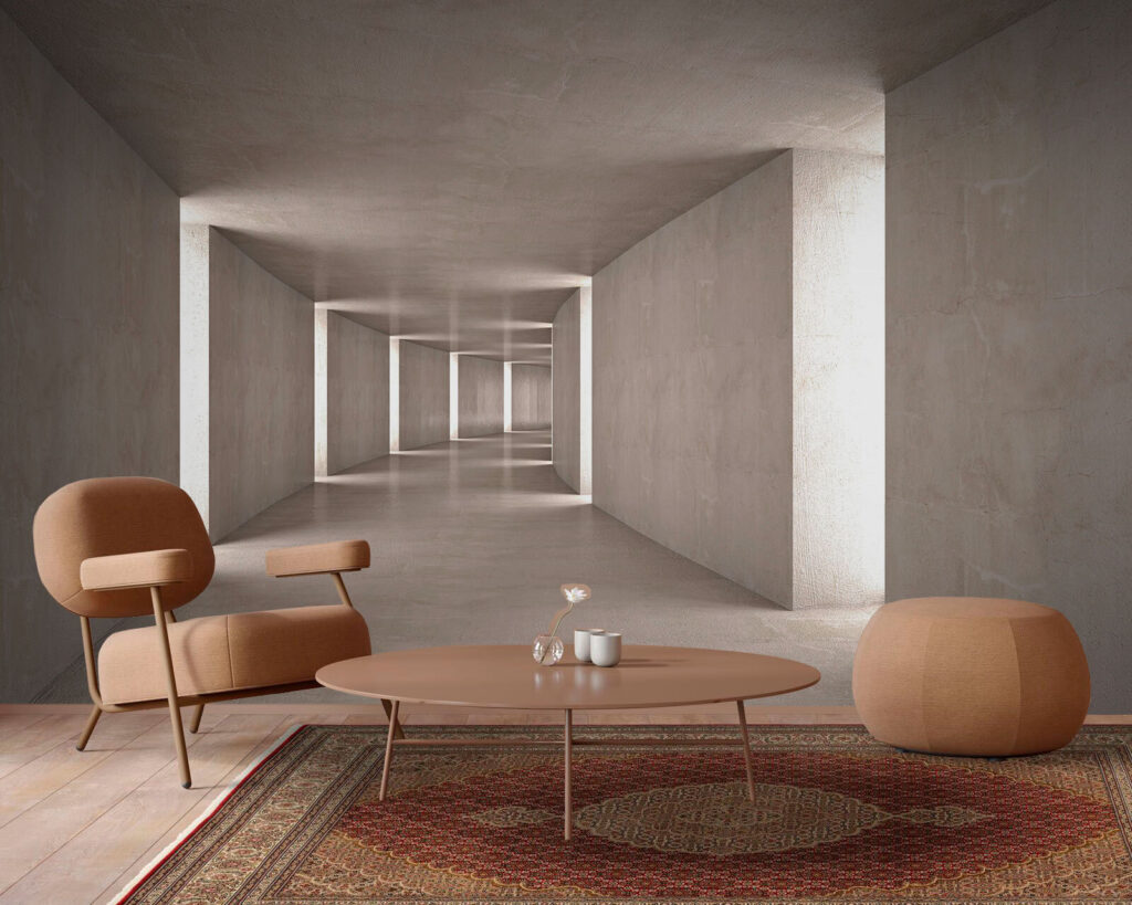 Long hallway with light coming through