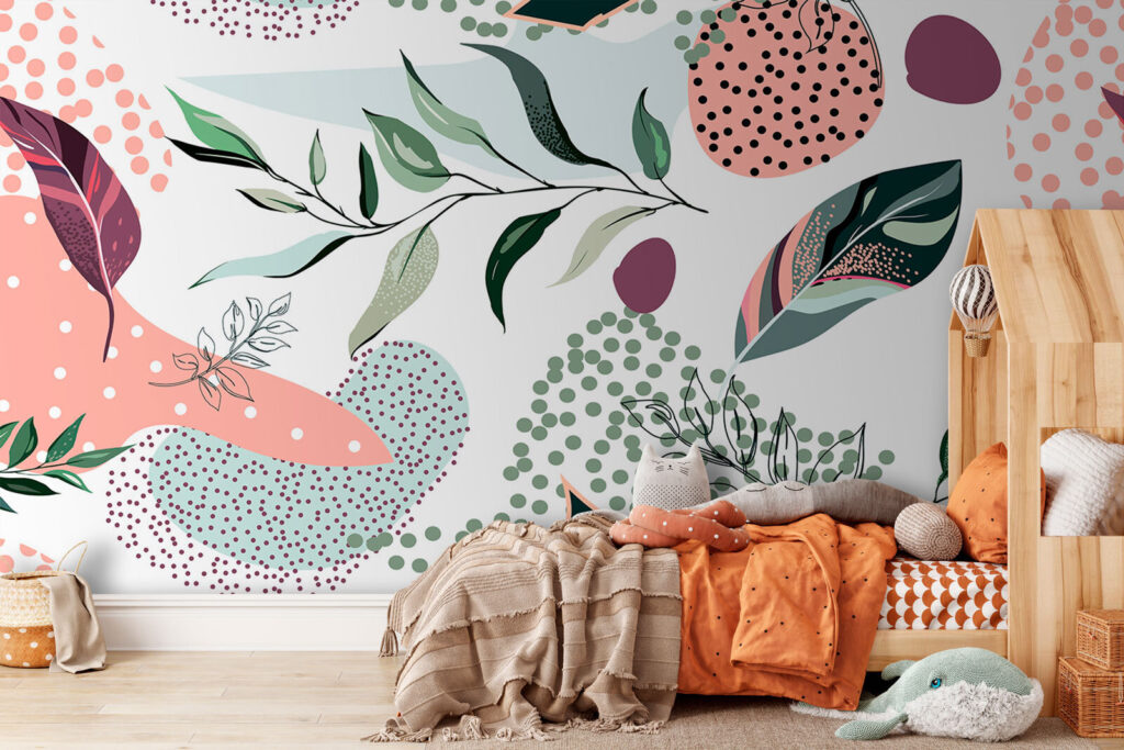 Pattern of leaves and fruits