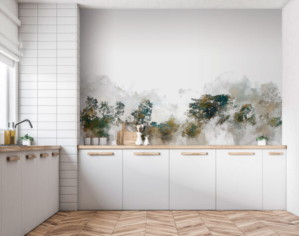 Watercolor of trees and clouds Watercolor of trees and clouds