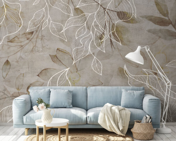 Elegant leaves on a textured background