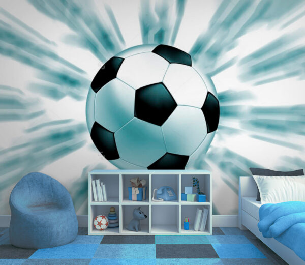 Mingea de fotbal care zboară în aer Mingea de fotbal care zboară în aer