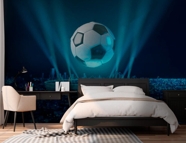 Mingea de fotbal deasupra unui stadion Mingea de fotbal deasupra unui stadion