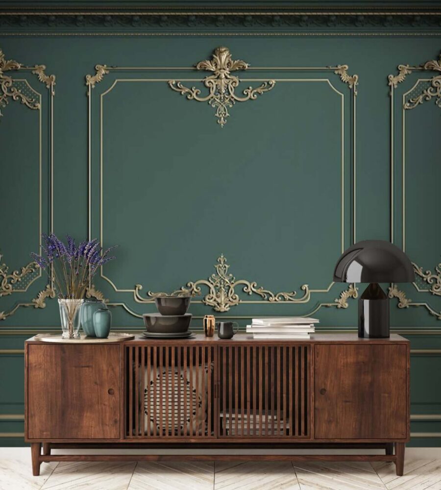 Design elegant de perete cu detalii complicate