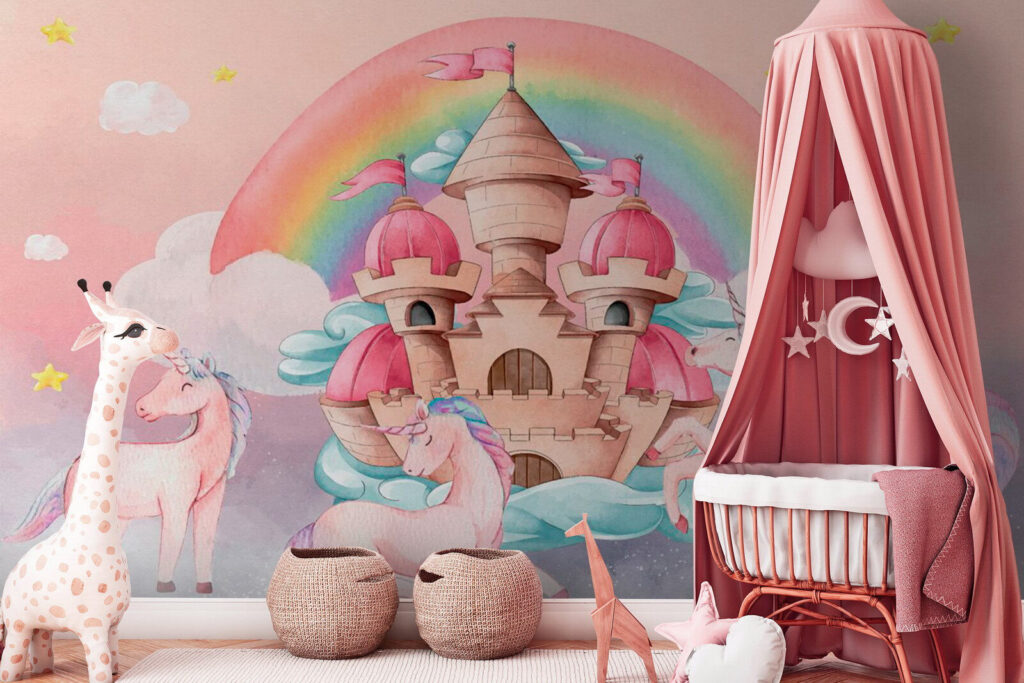 Unicorns and a castle