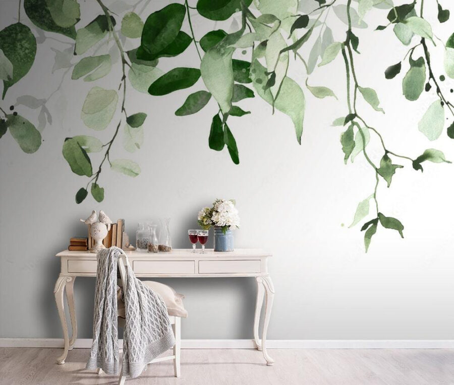 Design elegant de fundal cu frunze verzi.