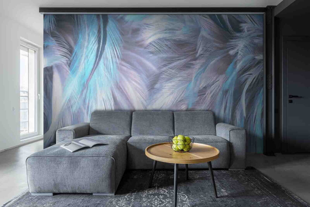 Soft pastel feathers in gentle waves