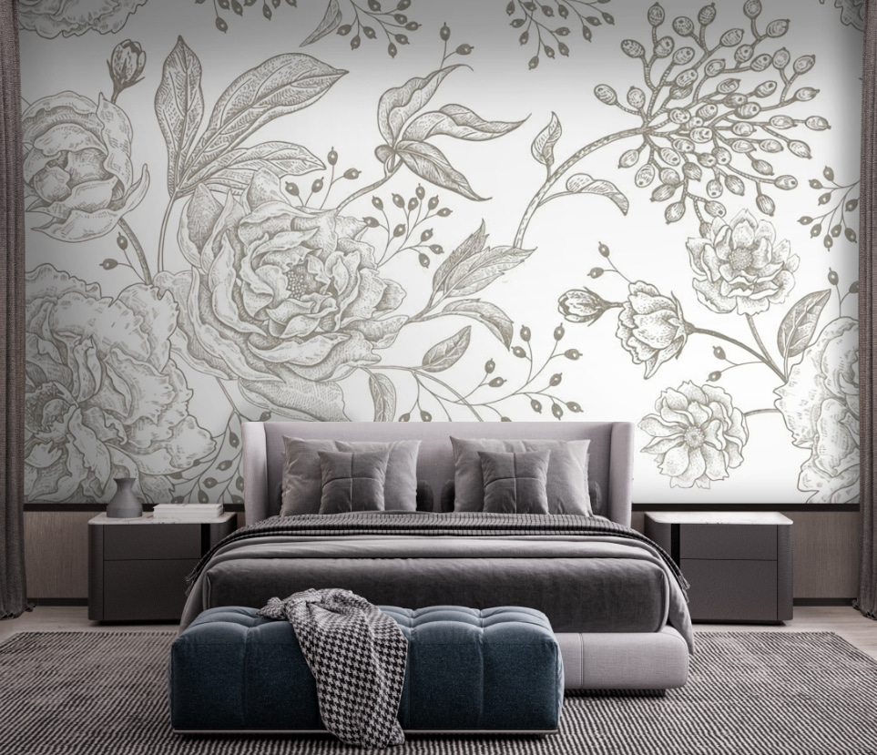 Model floral delicat pe un fundal deschis u72258pib1m - Model floral delicat pe un fundal deschis - tegory