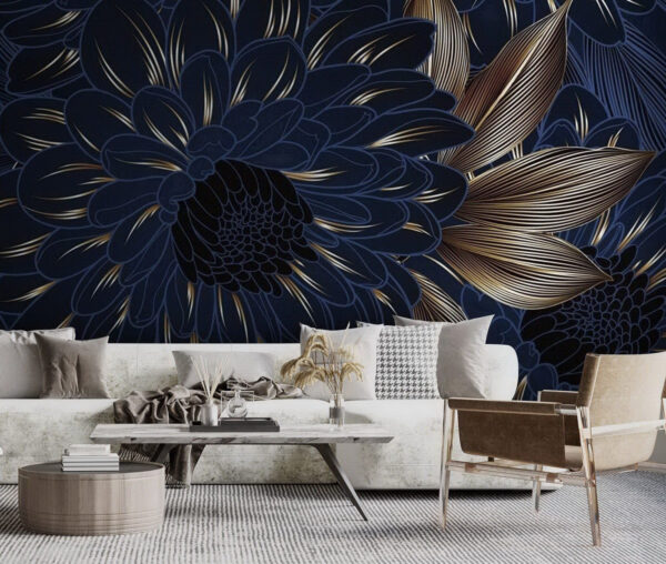 Design floral elegant pe fundal închis Design floral elegant pe fundal închis