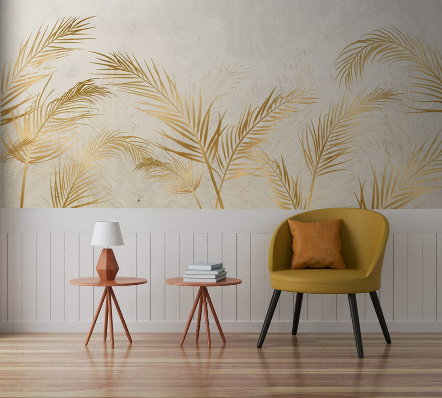 Frunze de palmier elegante pe fundal neutru