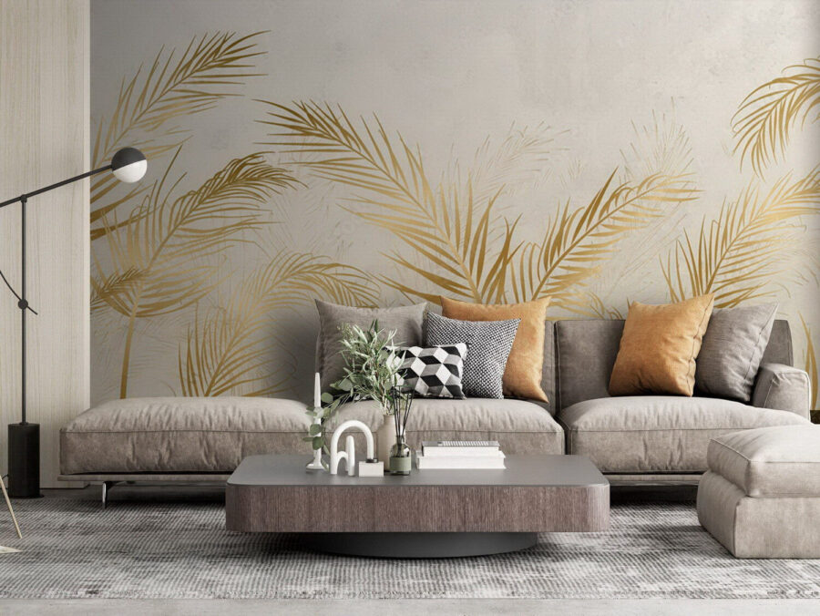 Frunze de palmier elegante pe fundal neutru