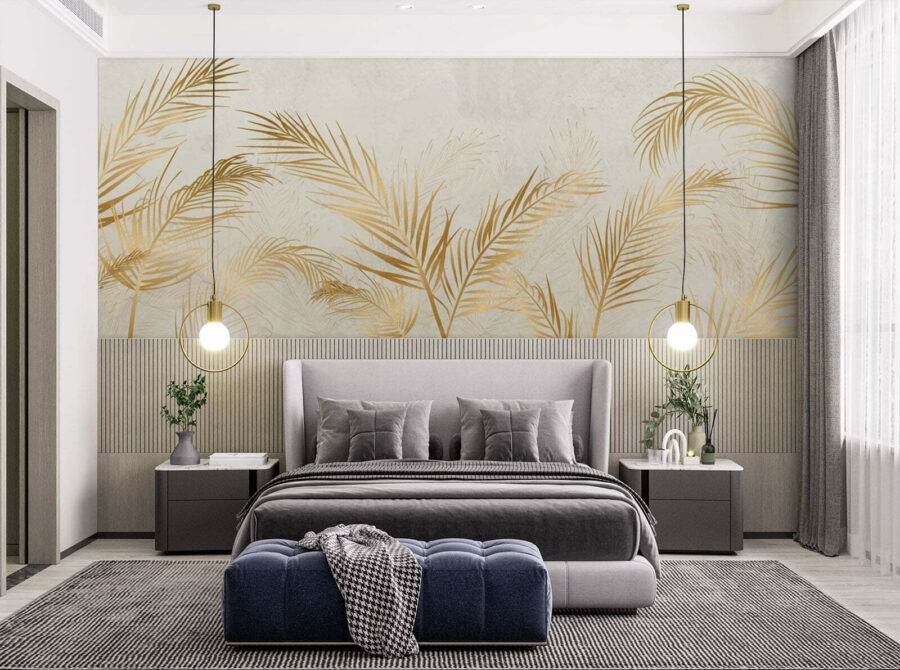 Frunze de palmier elegante pe fundal neutru