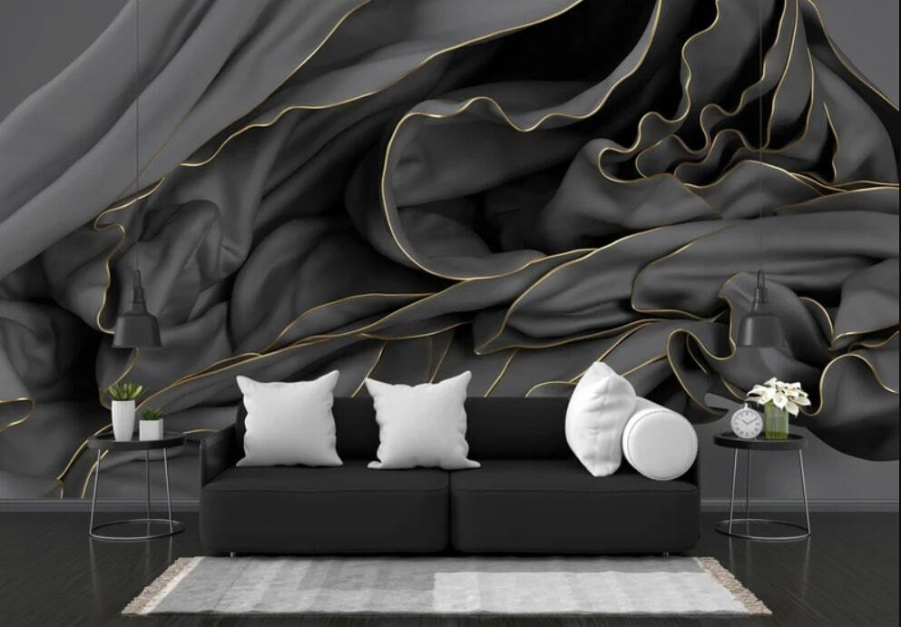 Textured fabric with elegant curves