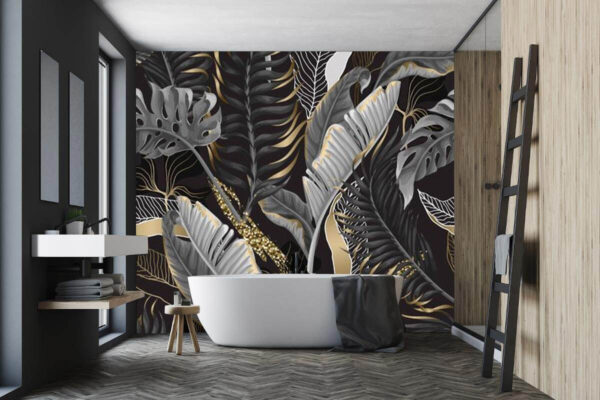 Frunziș tropical luxuriant cu accente strălucitoare. Frunziș tropical luxuriant cu accente strălucitoare.