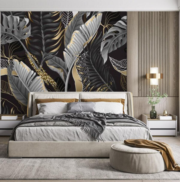 Frunziș tropical luxuriant cu accente strălucitoare. Frunziș tropical luxuriant cu accente strălucitoare.