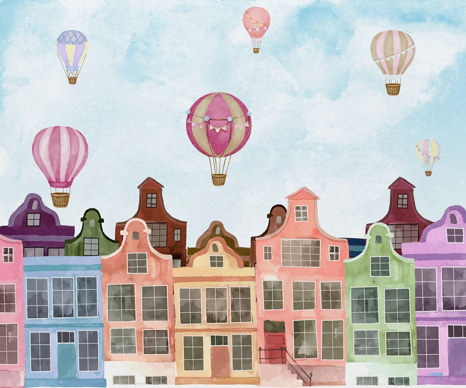 u71849p - Grup de clădiri cu baloane cu aer cald - tegory