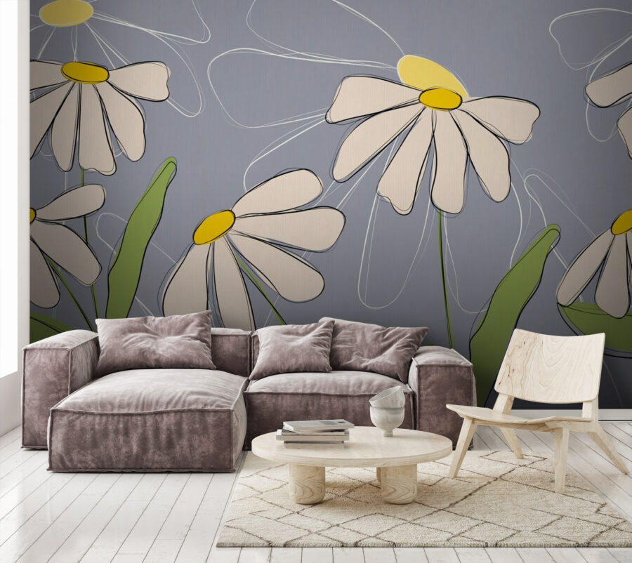Desen de flori pe un fundal gri u71643pig1m 900x802 - Desen de flori pe un fundal gri - tegory