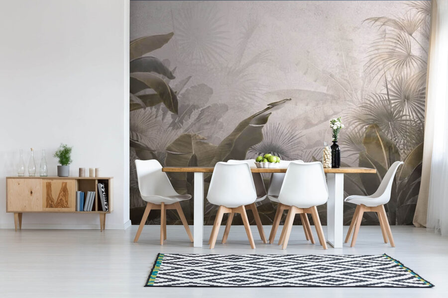 Decorul senin al frunzișului tropical