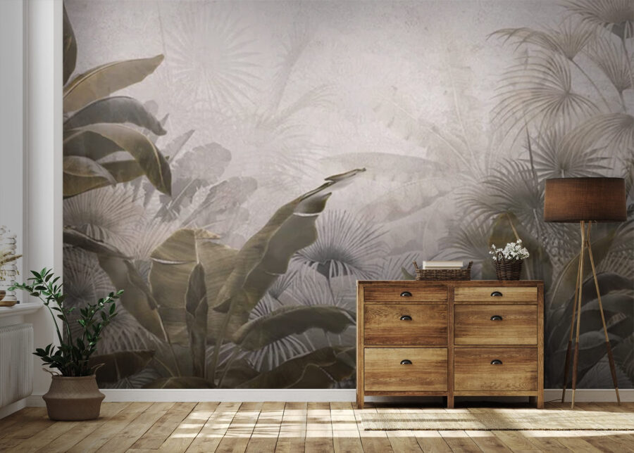Decorul senin al frunzișului tropical