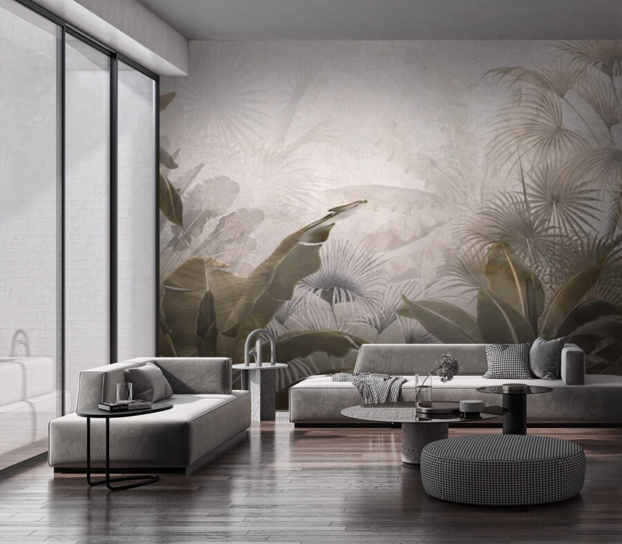 Decorul senin al frunzișului tropical