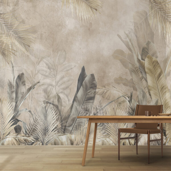 Lucrare de artă elegantă cu design de frunze tropicale Lucrare de artă elegantă cu design de frunze tropicale