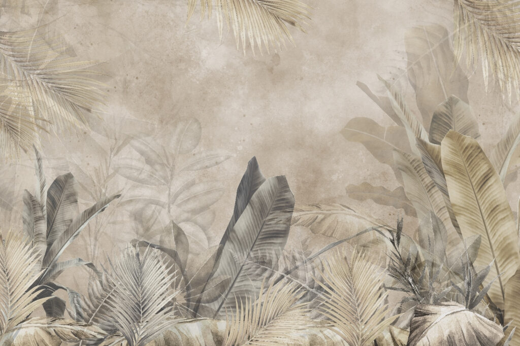 Lucrare de artă elegantă cu design de frunze tropicale Lucrare de artă elegantă cu design de frunze tropicale