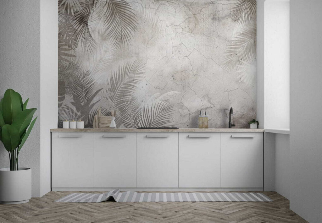 Wall with palm leaves Wall with palm leaves