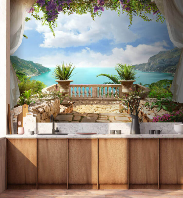 Balcon cu plante și vedere la ocean Balcon cu plante și vedere la ocean