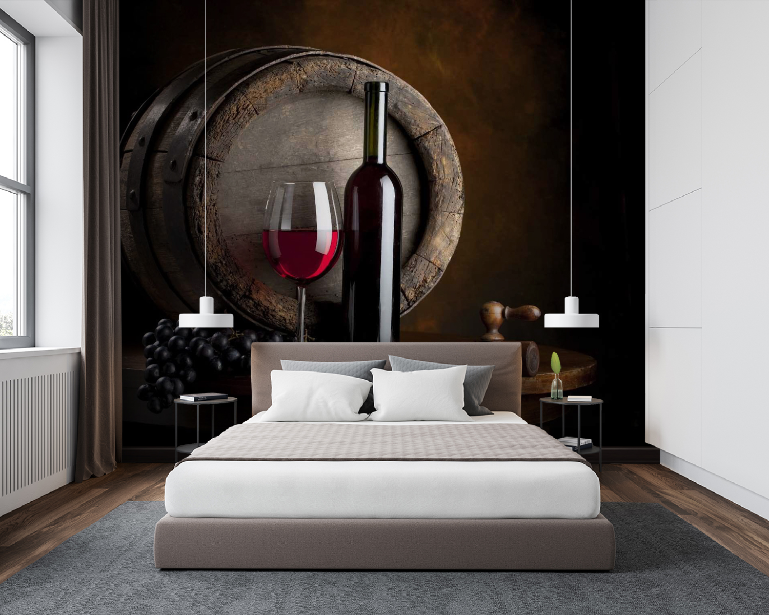 u65206pib94m - Sticlă de vin și pahar pe o masă - tegory