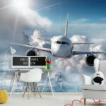 Fototapet Un avion care zboară pe cer