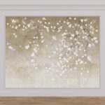 Fototapet Ramură de copac cu flori albe și albastre