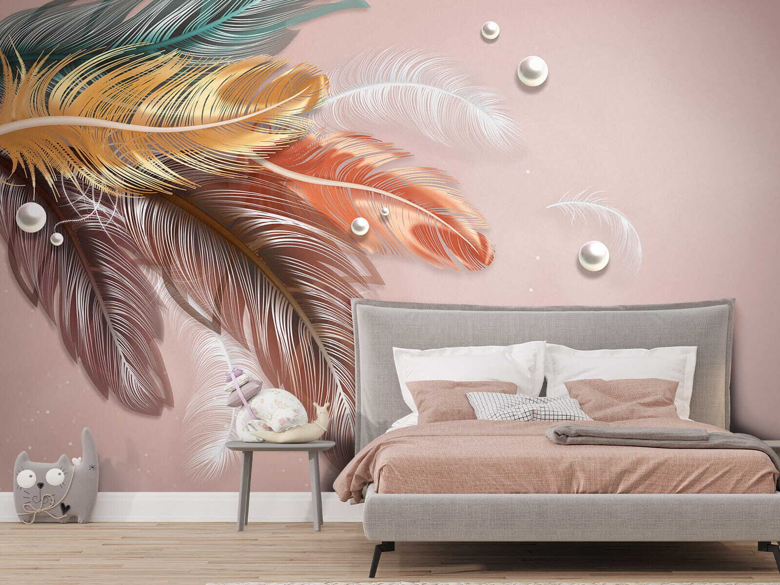 u59817pib1m - Grup de pene colorate și perle - tegory