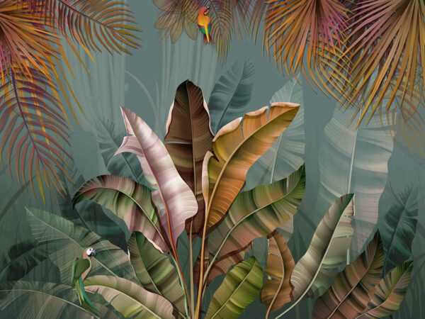 Frunziș tropical cu culori vibrante Frunziș tropical cu culori vibrante