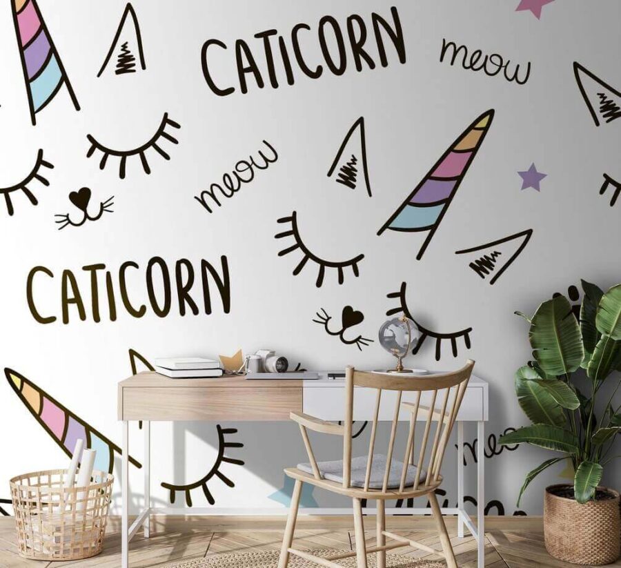 Fototapet Model de unicorn cu ochi și urechi