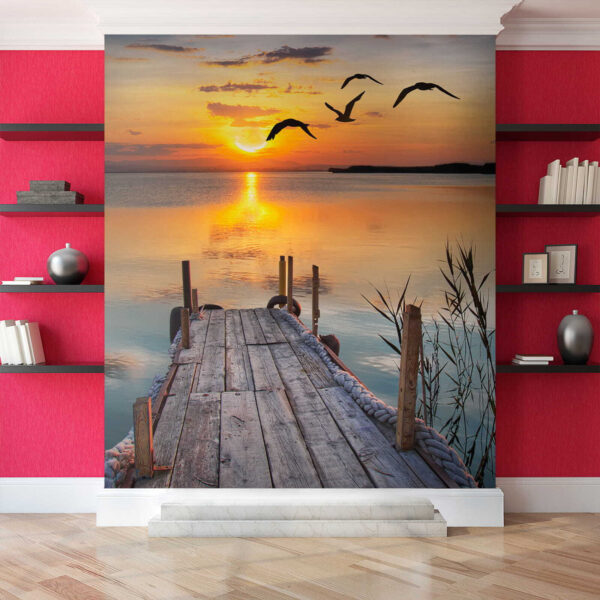 Dock cu păsări care zboară peste apă u57673pih2 600x600 - Dock cu păsări care zboară peste apă