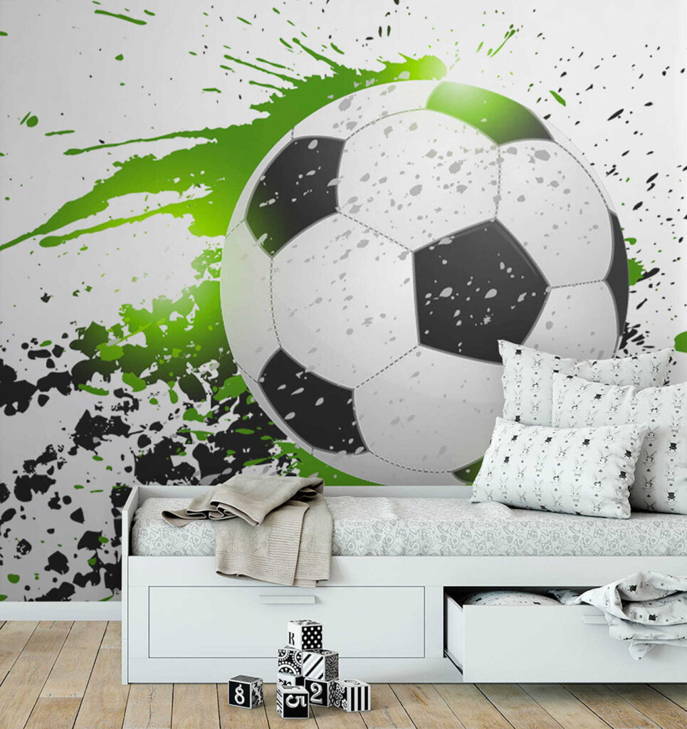 Football ball with splashes of paint Football ball with splashes of paint