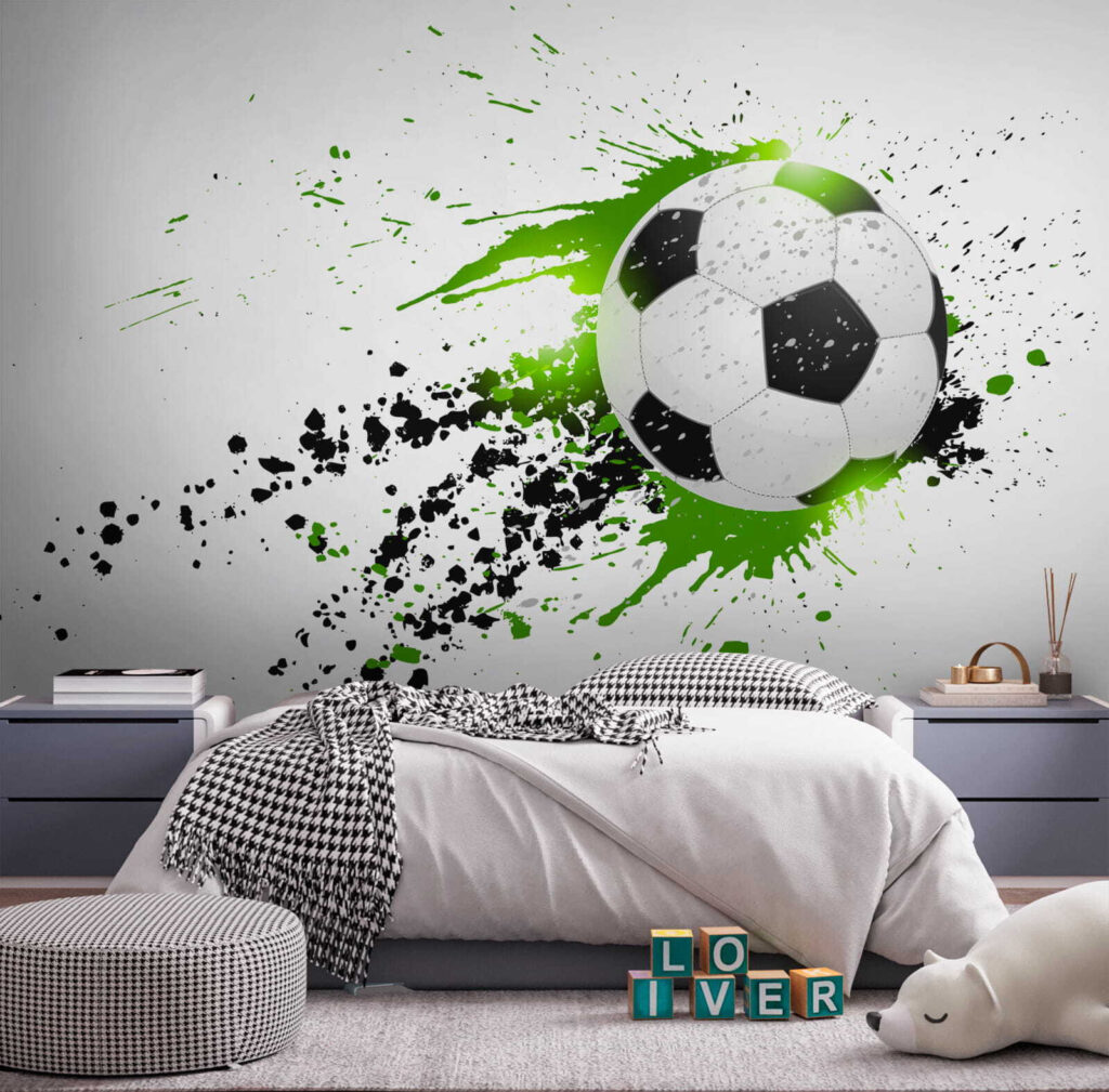 Football ball with splashes of paint Football ball with splashes of paint