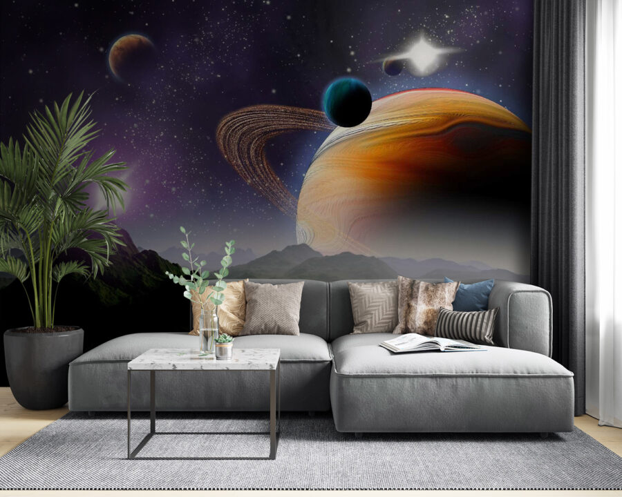 Fototapet Planete și stele în spațiu - imagine 4