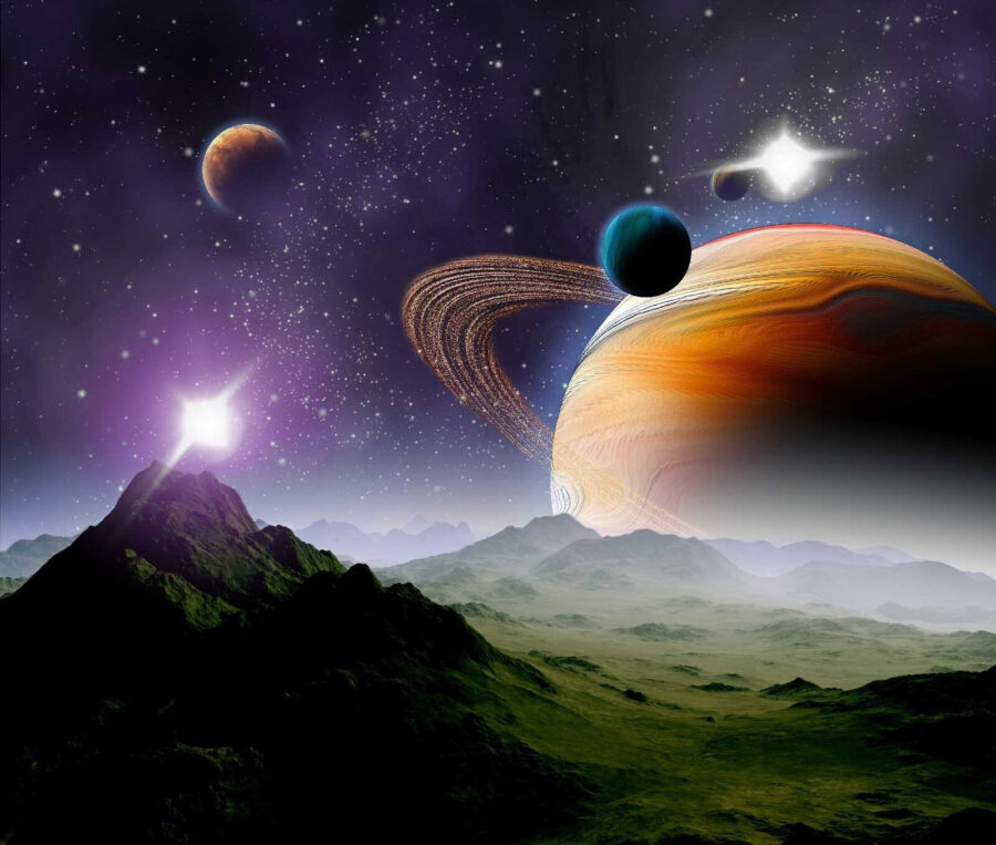 Fototapet Planete și stele în spațiu - imagine 5