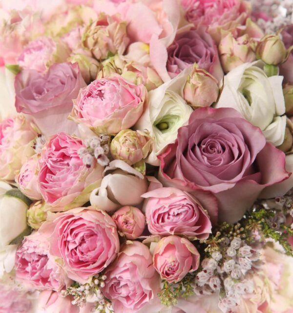Buchet de trandafiri roz și albi Buchet de trandafiri roz și albi