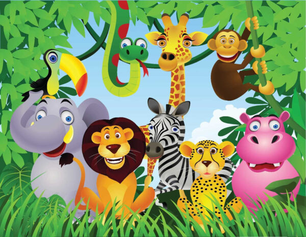 Grup de animale în junglă Grup de animale în junglă