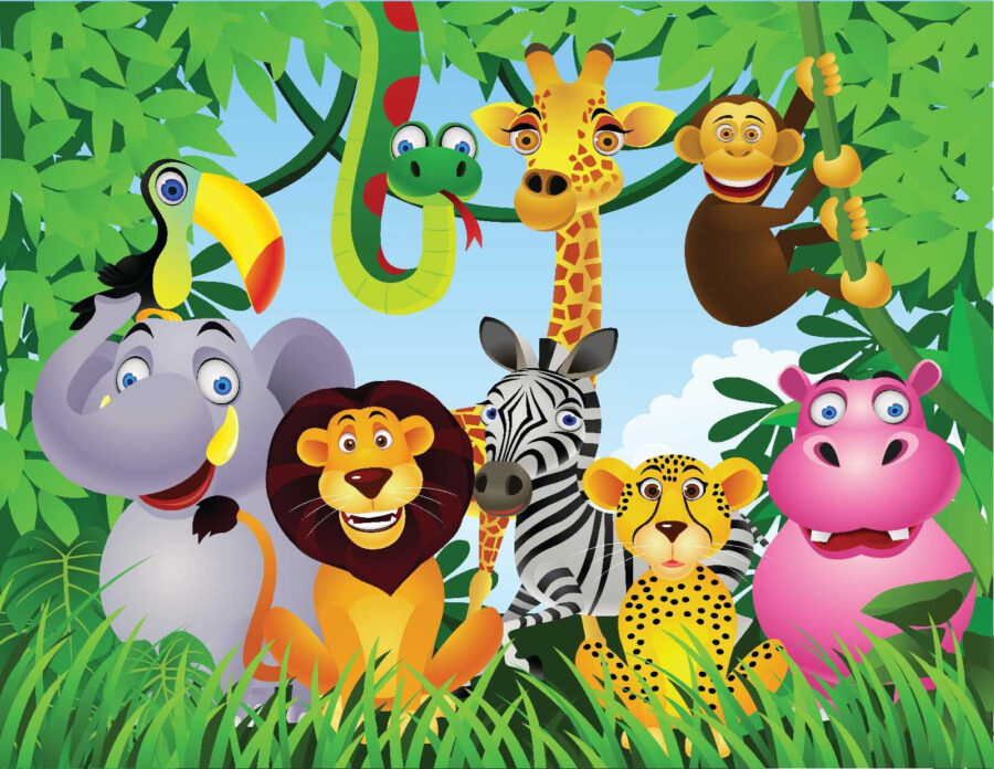Grup de animale în junglă